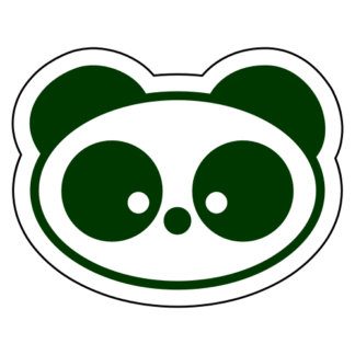 Small Eyed Panda Sticker (Dark Green)
